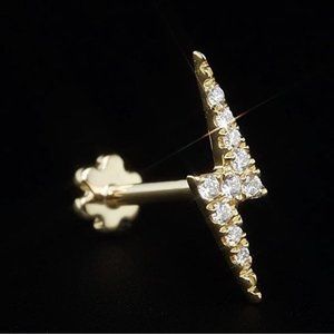 Maria Tash 11mm Diamond Lightning Bolt Threaded